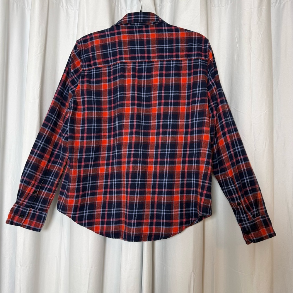 Pact Organic Cotton Plaid Flannel Shirt Womens Medium Blue Red - Picture 3 of 13